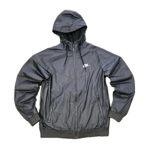 Nike Vintage Rare Windbreaker Windrunner Jacket Black Nylon Soft Medium